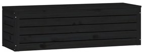 vidaXL Κουτί Αποθήκευσης Μαύρα 109x36,5x33 εκ. Μασίφ Ξύλο Πεύκου