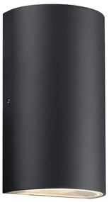 Φωτιστικό Τοίχου Rold Round 84141003 9x5,6x16cm Led 350lm 10,5W 3000K Black Nordlux Metal, Glass