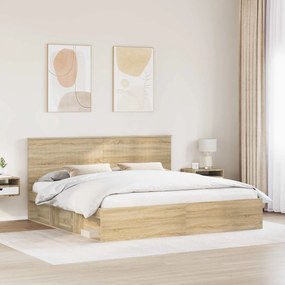 vidaXL Σκελετός Κρεβατιού Sonoma Δρυς 200 x 200 cm