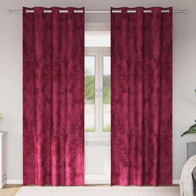 vidaXL Κουρτίνα με κουρτίνες 2 pcs Μπορντό 225 x 140 εκ. Βελούδο