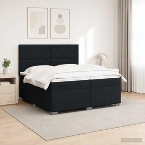 vidaXL Κρεβάτι box spring με στρώμα Μαύρο 200 x 200 cm Ύφασμα