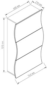Παπουτσοθήκη Wave 3D λευκό 60/74x27x121