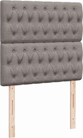 vidaXL Κρεβάτι Boxspring με Στρώμα Taupe 90x200 εκ. Υφασμάτινο