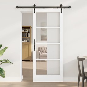 vidaXL Συρόμενη Πόρτα με Σετ Αξεσουάρ 'ORKDAL' Λευκή 83x202 cm
