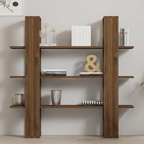 Βιβλιοθήκη Yotek pakoworld σε καρυδί απόχρωση 120x23x120εκ (1 τεμάχια)