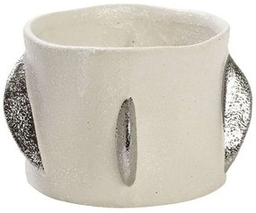 Βάζο Κεραμικό Φύλλα NIX106 16x16x10,2cm White-Silver Espiel Ceramic
