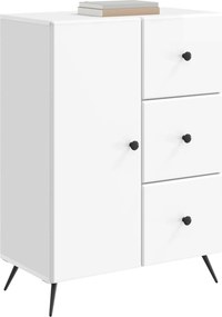 vidaXL Πλαϊνό γραφείο Γυαλιστερό Λευκό 66 x 34,5 x 90 εκ