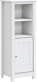 vidaXL Ντουλάπι Μπάνιου BERG Λευκό 40 x 34 x 110 εκ. Μασίφ Ξύλο Πεύκου