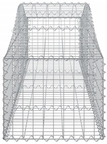 Συρματοκιβώτια Τοξωτά 30 τεμ. 200x50x40/60 εκ. Γαλβαν. Ατσάλι - Ασήμι