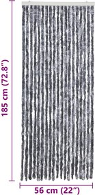 vidaXL Σήτα - Κουρτίνα Πόρτας Ασημί 56 x 185 εκ. από Σενίλ