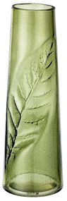 Βάζο ArteLibre Κωνικό Φύλλο Πράσινο Γυαλί 29.5cm-05160510