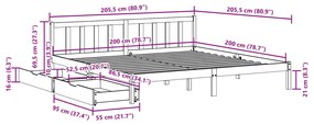 ΣΚΕΛΕΤΟΣ ΚΡΕΒΑΤΙΟΥ ΧΩΡΙΣ ΣΤΡΩΜΑ 200X200 ΕΚ ΜΑΣΙΦ ΞΥΛΟ ΠΕΥΚΟΥ 3301483