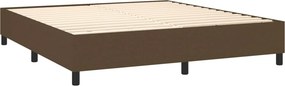 vidaXL Κρεβάτι Boxspring με Στρώμα Σκούρο Καφέ 160x200 εκ Υφασμάτινο