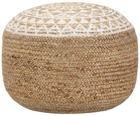 Noca Inart jute stool in natural shade D40x30cm 40x40x30 εκ.