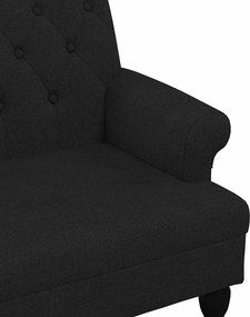 vidaXL Πάγκος με Πλάτη Μαύρο 120x62x75,5 εκ. Ύφασμα