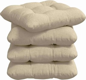 vidaXL Μαξιλάρια καθισμάτων 4 pcs Κρεμ 40 x 40 x 12 εκ. ύφασμα