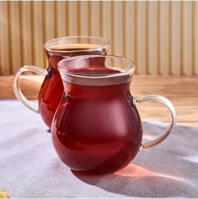 Stewehome Σετ 2 τεμαχίων ποτήρια από γυαλί 350 ml Πολύχρωμο