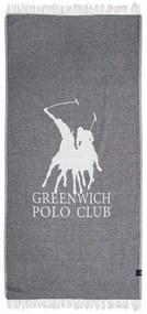 Πετσέτα Θαλάσσης - Παρεό 3903 85x170 Grey-Ivory Greenwich Polo Club Beach 85x170cm Μουσελίνα