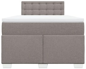 Κρεβάτι Boxspring με Στρώμα Taupe 120x190 εκ. Υφασμάτινο - Μπεζ-Γκρι