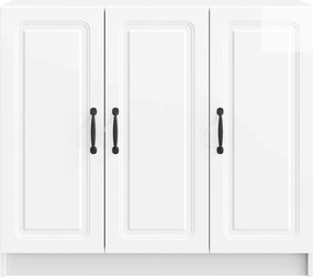 vidaXL Πλαϊνό γραφείο Γυαλιστερό Λευκό 89 x 34,5 x 77 εκ.