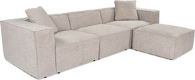 Corner Sofa Lora (L1-O1-1R-POUFFE ) - Mocha Mocha