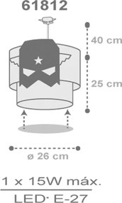 Blue Hero παιδικό φωτιστικό οροφής (61812)