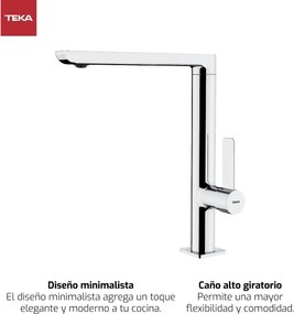 Μονή λαβή βρύση Teka FO 915 Ασημί Μέταλλο