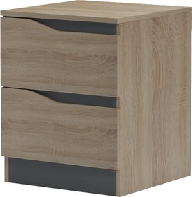 Κομοδίνο Verena pakoworld sonoma-ανθρακί 40x40x50εκ