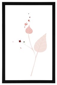 Αφίσα με παρπαστού Φύλλα σε απλή διακόσμηση - 30x45 black