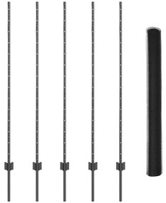 vidaXL Τεντώτο με στήριγμα Γκρι 1,4 x 10 m Χάλυβας και PVC