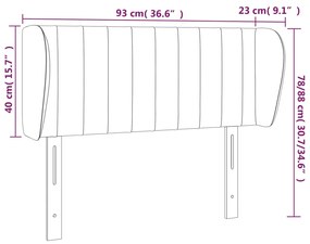 Κεφαλάρι με Πτερύγια Σκούρο Μπλε 93x23x78/88 εκ. Βελούδινο 3117422