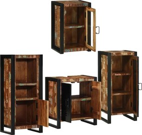 vidaXL Σετ Επίπλων Μπάνιου 4 τμχ. Πολύχρωμο 55 x 35 x 60 εκ.