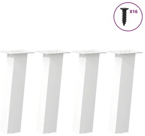 Πόδια Τραπεζιού Σαλονιού 4 τεμ. Λευκά 42 εκ. Ατσάλινο