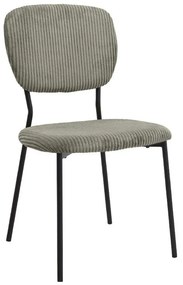 Σετ τραπεζαρία 5τμχ Roger - Kevin Megapap Mdf - ύφασμα χρώμα σκούρο γκρι σκυροδέματος - λαδί 120x70x75εκ.