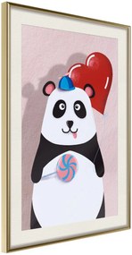 Αφίσα - Happy Panda - 20x30 - Χρυσό - Με πασπαρτού