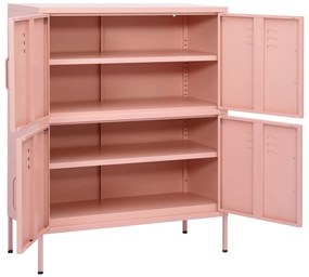 vidaXL Ντουλάπι Αποθήκευσης Ροζ 80 x 35 x 101,5 εκ. από Ατσάλι