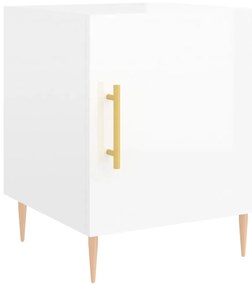 vidaXL Κομοδίνα 2 τεμ. Γυαλ. Λευκό 40 x 40 x 50 εκ. από Επεξεργ. Ξύλο