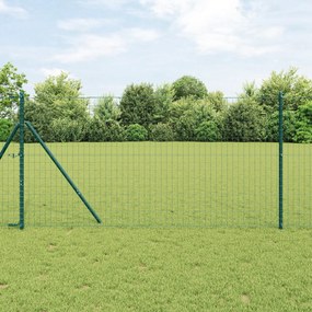 vidaXL Euro Fence με 7 πόλους 1x10 μ Γαλβανισμένος Χάλυβας Πράσινος