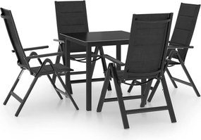 vidaXL Σετ Τραπεζαρίας Κήπου 5 Τεμαχίων Ανθρακί από Αλουμίνιο