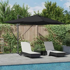 vidaXL Καντέλφα Roma Ομπρέλα με LED Μαύρη 352x251x265 εκ. Αλουμίνιο