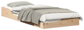 vidaXL Κρεβάτι δαπέδου Καφέ 80 x 220 cm Μασίφ ξύλο πεύκου