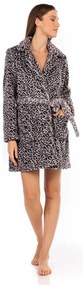 Ρόμπα Fleece Γυναικεία Mara-M 1041-20 Μαύρο,Μπεζ LARGE