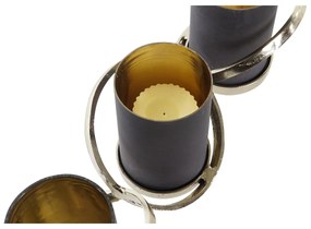 Κηροπήγιο DKD Home Decor Κρυστάλλινο Αλουμίνιο (20 x 7 x 6 cm) (52 x 15 x 16,5 cm)