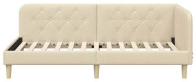 vidaXL Κρεβάτι Γωνίας Κρεμ 90 x 200 cm ύφασμα