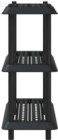 vidaXL Μονάδα Ραφιού 3 επίπεδα 100 x 40 x 96 εκ. PP Ανθρακί