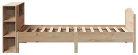 vidaXL Κρεβάτι Βιβλιοθήκη Χωρίς Στρώμα 75x190 εκ Μασίφ Ξύλο Πεύκο