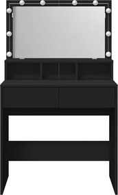 vidaXL Μπουντουάρ με LED Μαύρο 80x41x144,5 εκ.