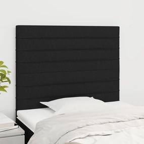 vidaXL Κεφαλάρι Κρεβατιού Μαύρο 100x5x118/128 εκ. Ύφασμα