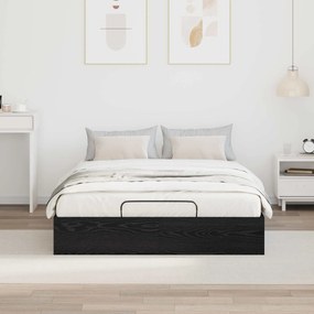 vidaXL Κρεβάτι Οθωμανικού Τύπου Μαύρη Δρυς 203 x 120 x 25 εκ