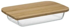 Δοχείο Φαγητού 151463 31,2x19,8x5,5cm Clear-Natural Marva Glass,Bamboo
